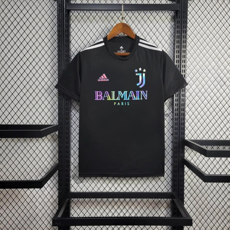 Juventus BALMAIN - Men's Reflective Fan Shirt - Black