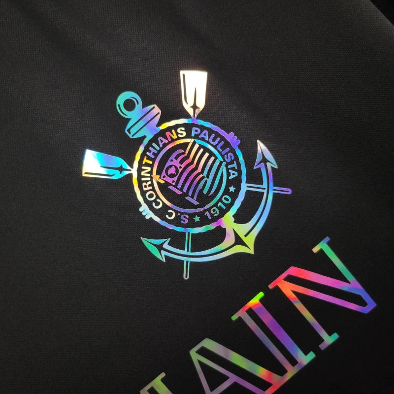 BALMAIN Timão Shirt - Men's Black Reflective Fan Shirt