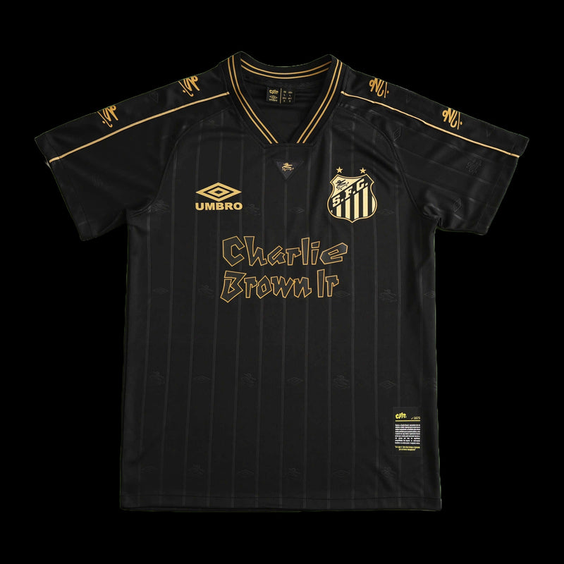 Santista Charlie Brown Jr 24/25 Shirt - Men's Black and Yellow Oversized Fan Shirt