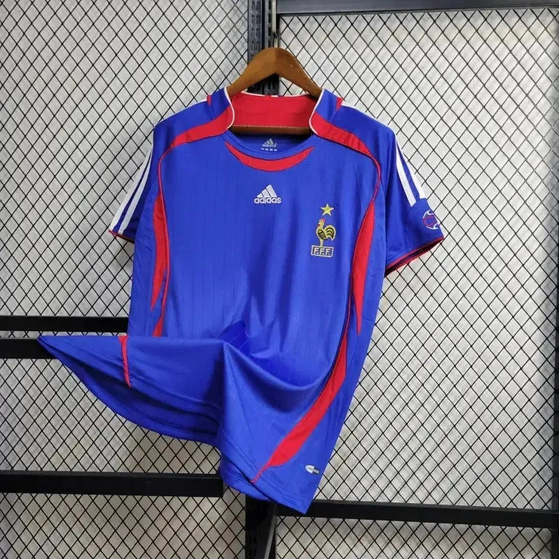 France Retro Home Shirt 2006 - Men's Fan Shirt Blue