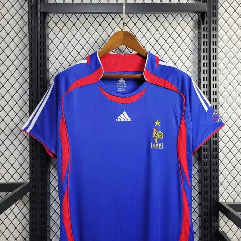 France Retro Home Shirt 2006 - Men's Fan Shirt Blue