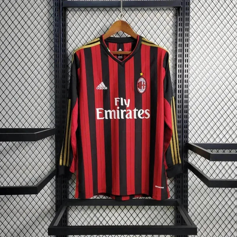 AC Milan Retro 2013/14 Men's Fan Shirt Long Sleeve