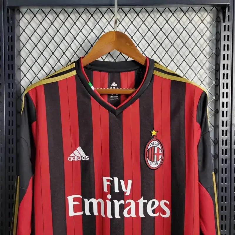 AC Milan Retro 2013/14 Men's Fan Shirt Long Sleeve