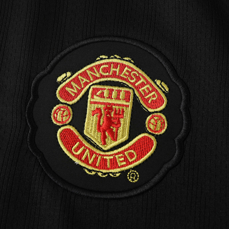 Manchester United Away Retro Shirt 2007/08 - Mens Black Long Sleeve Fan Shirt
