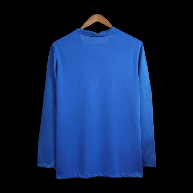 Manchester United Away Retro Shirt 2008/09 - Mens Blue Fan Long Sleeve