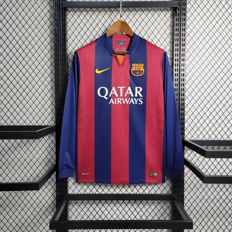 Barcelona Home Retro 2014/15 Shirt - Men's Fan Long Sleeve