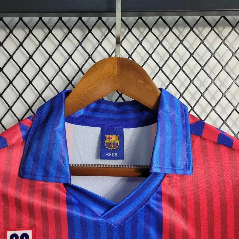 Barcelona Home Retro 1992 Shirt - Men's Fan Long Sleeve
