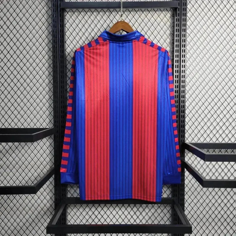 Barcelona Home Retro 1992 Shirt - Men's Fan Long Sleeve
