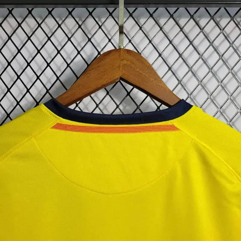Barcelona Away Retro Shirt 2008/09 - Men's Fan Yellow Long Sleeve