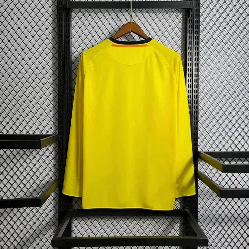 Barcelona Away Retro Shirt 2008/09 - Men's Fan Yellow Long Sleeve