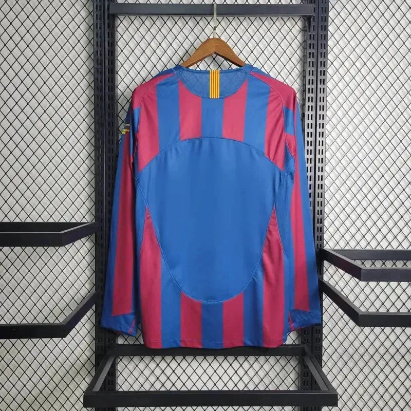 Barcelona Home Retro Shirt 2005/06 - Men's Fan Long Sleeve