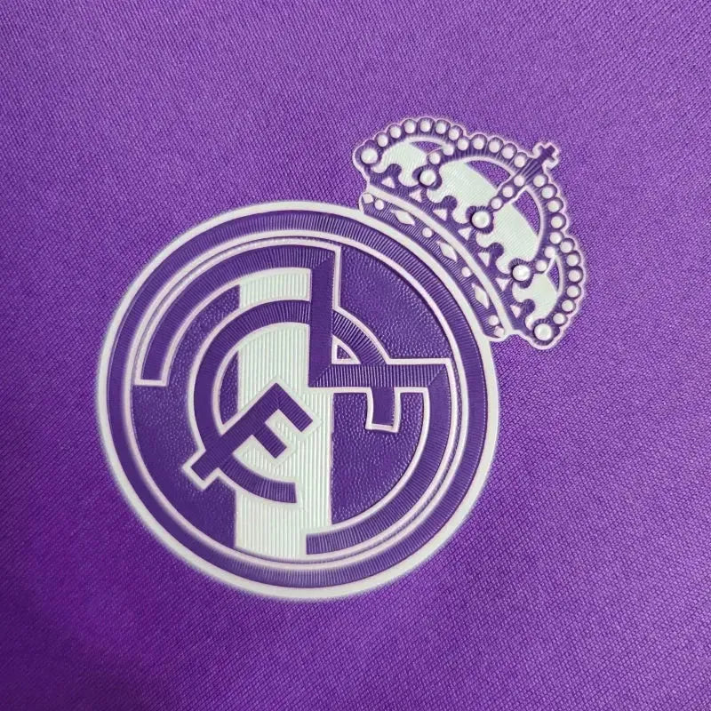 Real Madrid Away Retro Shirt 2017/18 - Mens Fan Purple Long Sleeve