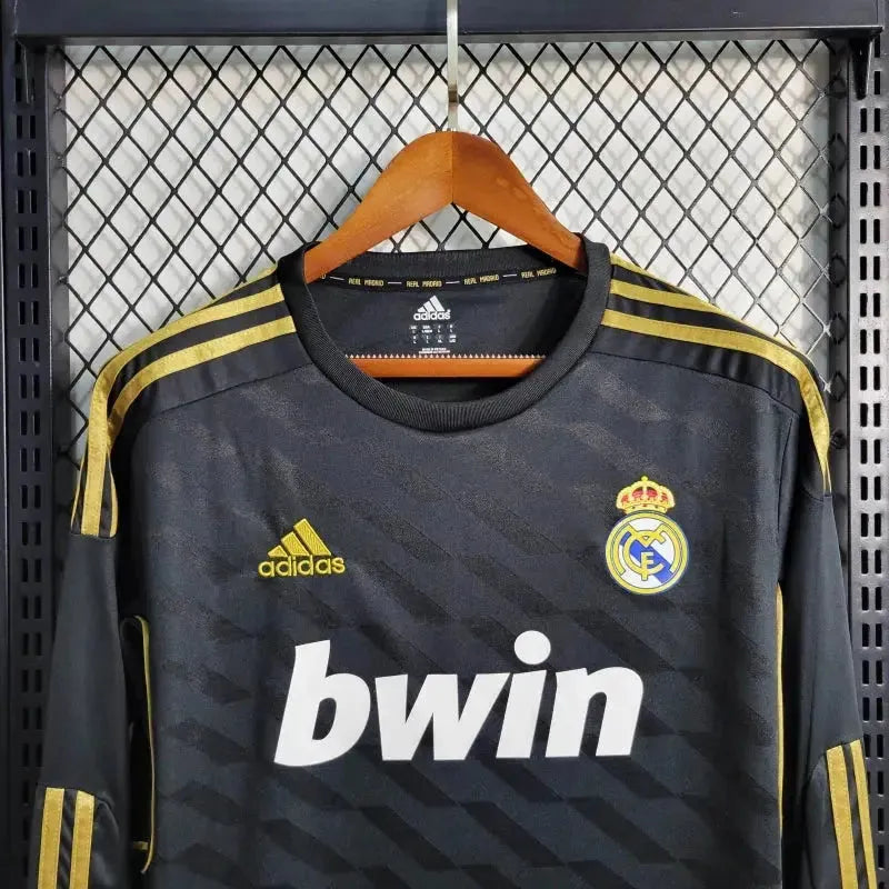 Real Madrid Away Retro Shirt 2011/12 - Men's Fan Black Long Sleeve