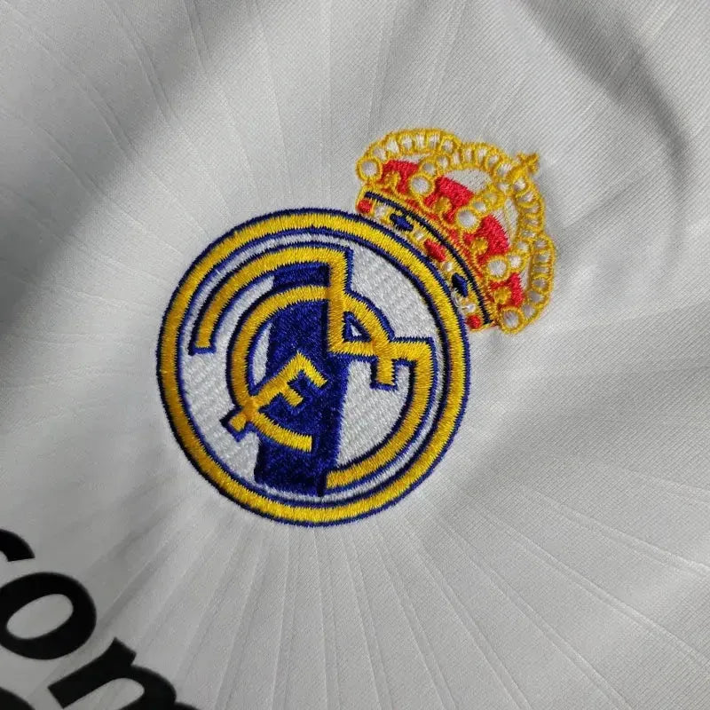 Real Madrid Home Retro Shirt 2010/11 - Men's White Long Sleeve Fan Shirt