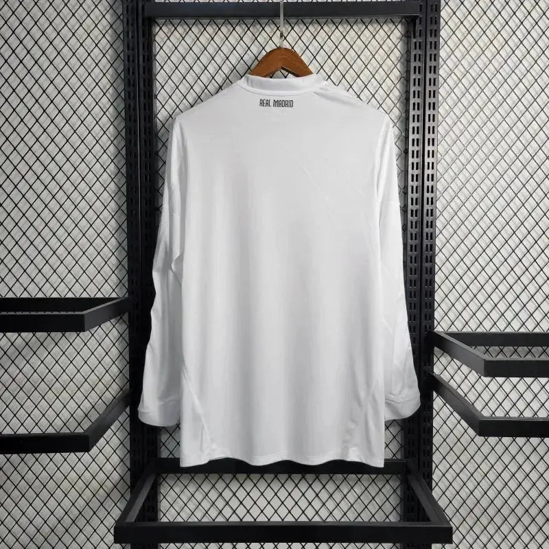 Real Madrid Home Retro Shirt 2010/11 - Men's White Long Sleeve Fan Shirt