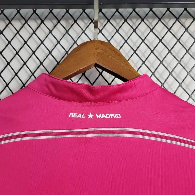 Real Madrid Away Retro Shirt 2014/15 - Men's Pink Fan Long Sleeve