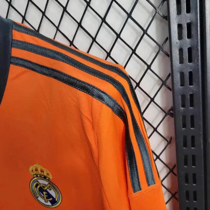 Real Madrid Away 2 Retro Shirt 2013/14 - Men's Fan Orange Long Sleeve