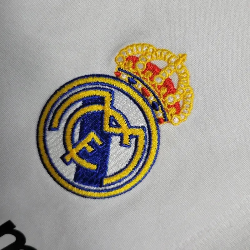 Real Madrid Home Retro Shirt 2009/10 - Men's White Long Sleeve Fan Shirt