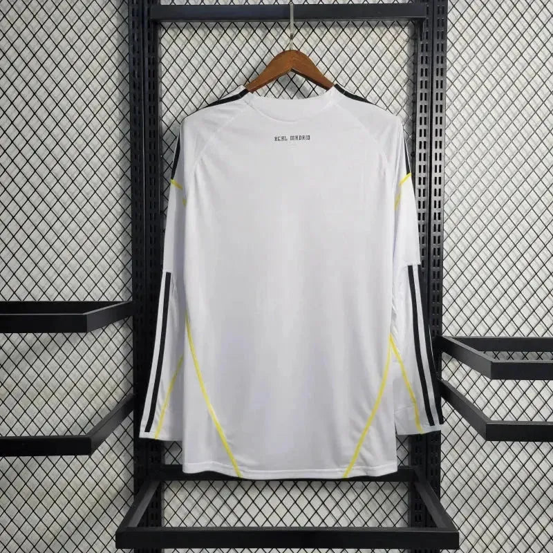 Real Madrid Home Retro Shirt 2009/10 - Men's White Long Sleeve Fan Shirt