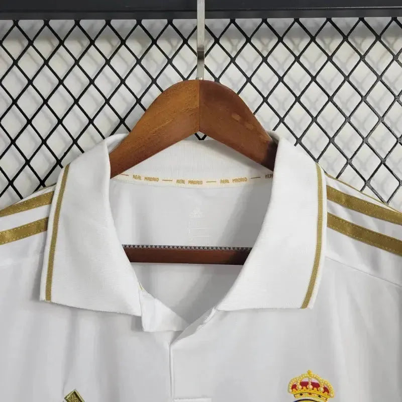 Real Madrid Home Retro Shirt 2011/12 - Men's White Long Sleeve Fan Shirt