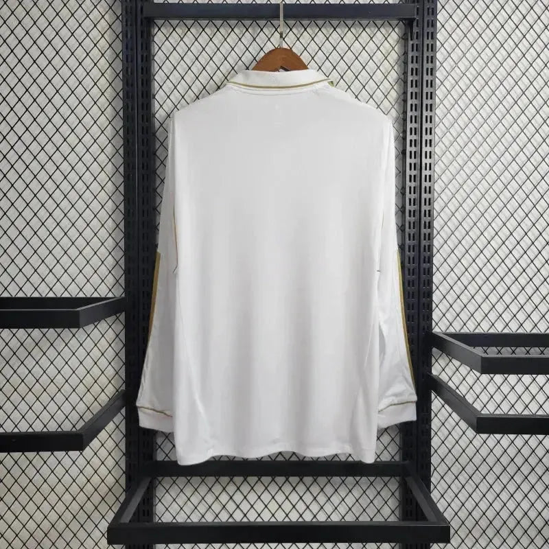 Real Madrid Home Retro Shirt 2011/12 - Men's White Long Sleeve Fan Shirt