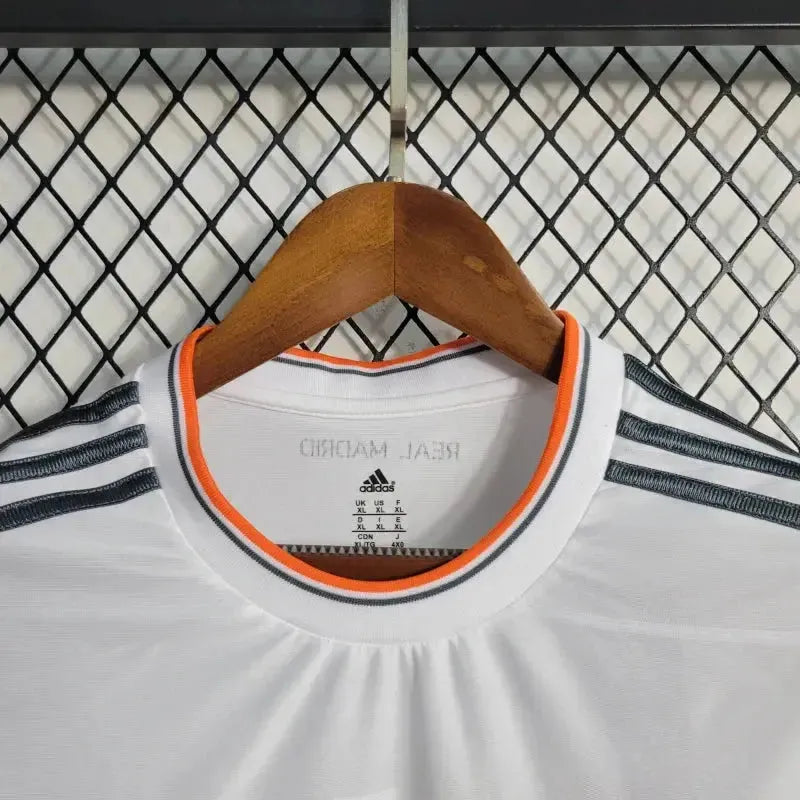Real Madrid Home Retro Shirt 2013/14 - Men's White Long Sleeve Fan Shirt