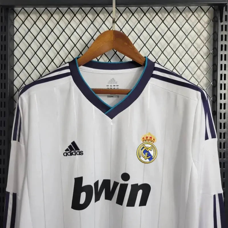 Real Madrid Home Retro Shirt 2012/13 - Men's White Long Sleeve Fan Shirt