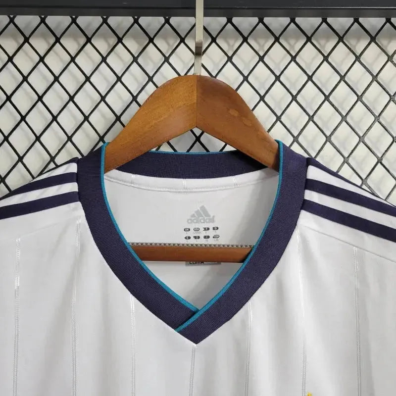 Real Madrid Home Retro Shirt 2012/13 - Men's White Long Sleeve Fan Shirt