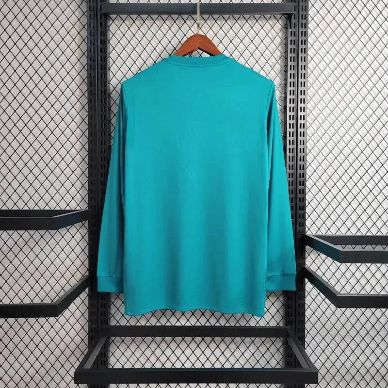 Real Madrid Retro 2017/18 Fan Shirt - Men's Blue Long Sleeve
