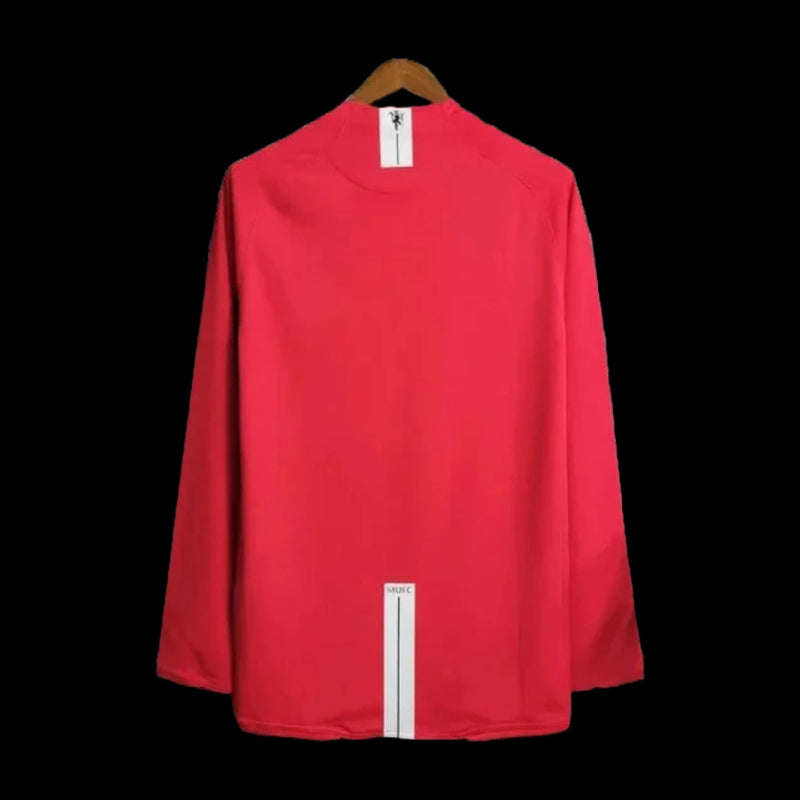 Manchester United Home Retro Shirt 2007/08 - Mens Red Fan Long Sleeve