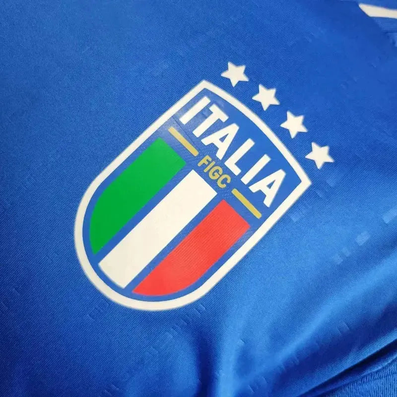 Italy Home Shirt 24/25 - Mens Player Long Sleeve Blue