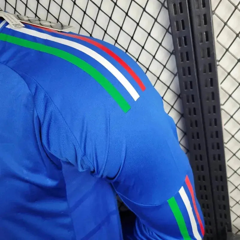 Italy Home Shirt 24/25 - Mens Player Long Sleeve Blue