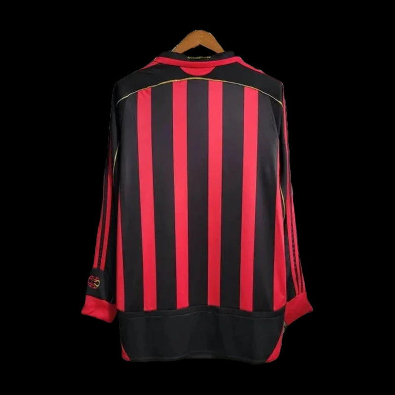 AC Milan Home Retro 2006/07 Men's Fan Shirt Gold Long Sleeve