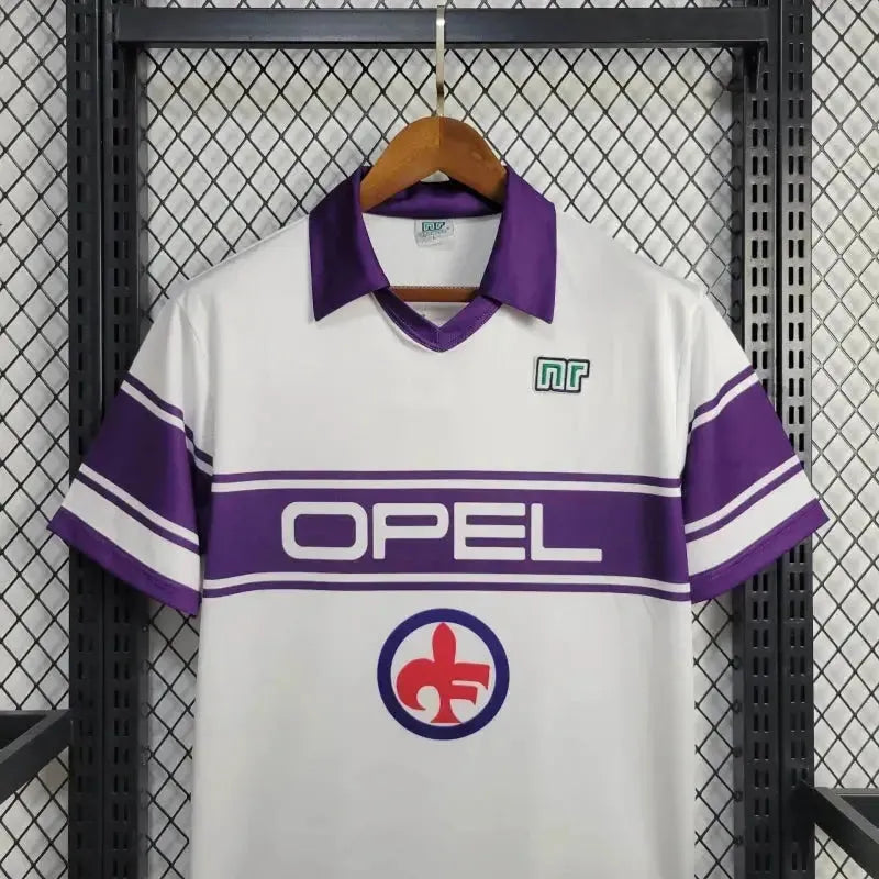 Fiorentina Away Retro Shirt 1984/85 - Men's White Fan Shirt OPEL