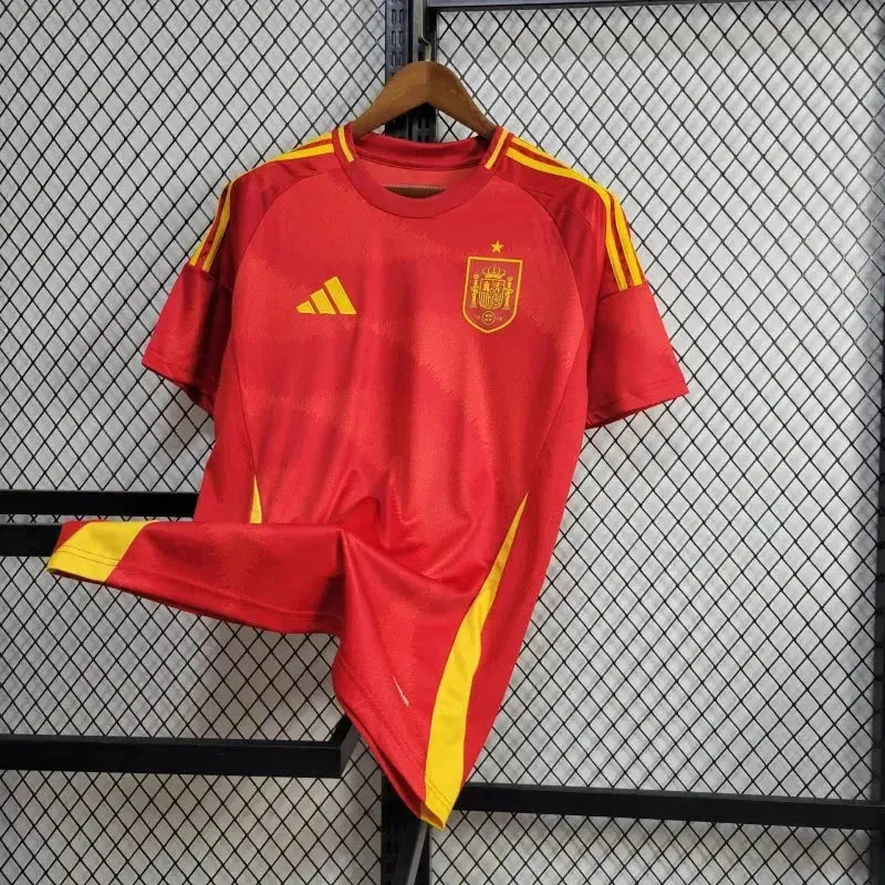Spain Home Shirt 24/25 - Men's Fan Shirt Red and Yellow