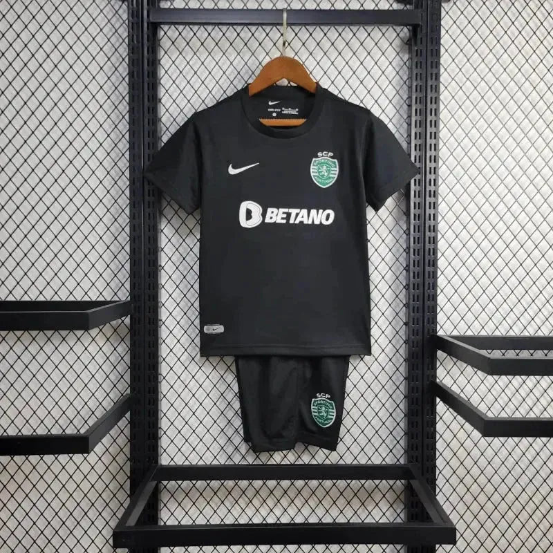 Sporting Away 3 24/25 Shirt - Black Kids Fan Shirt