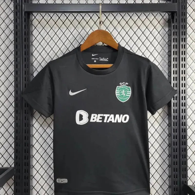 Sporting Away 3 24/25 Shirt - Black Kids Fan Shirt