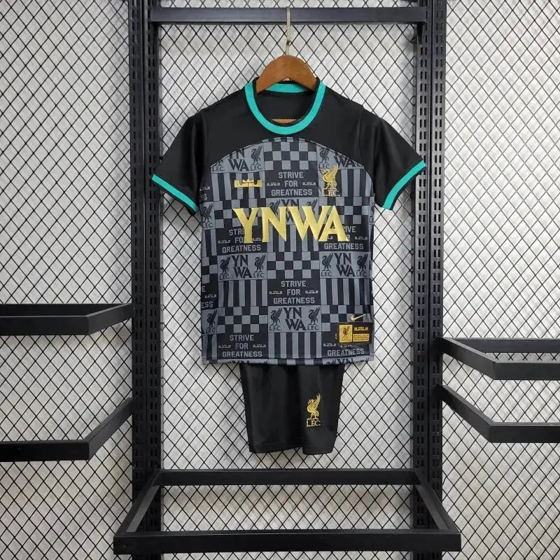 Liverpool x Lebron James 24/25 Kids Fan Shirt Black and Gold