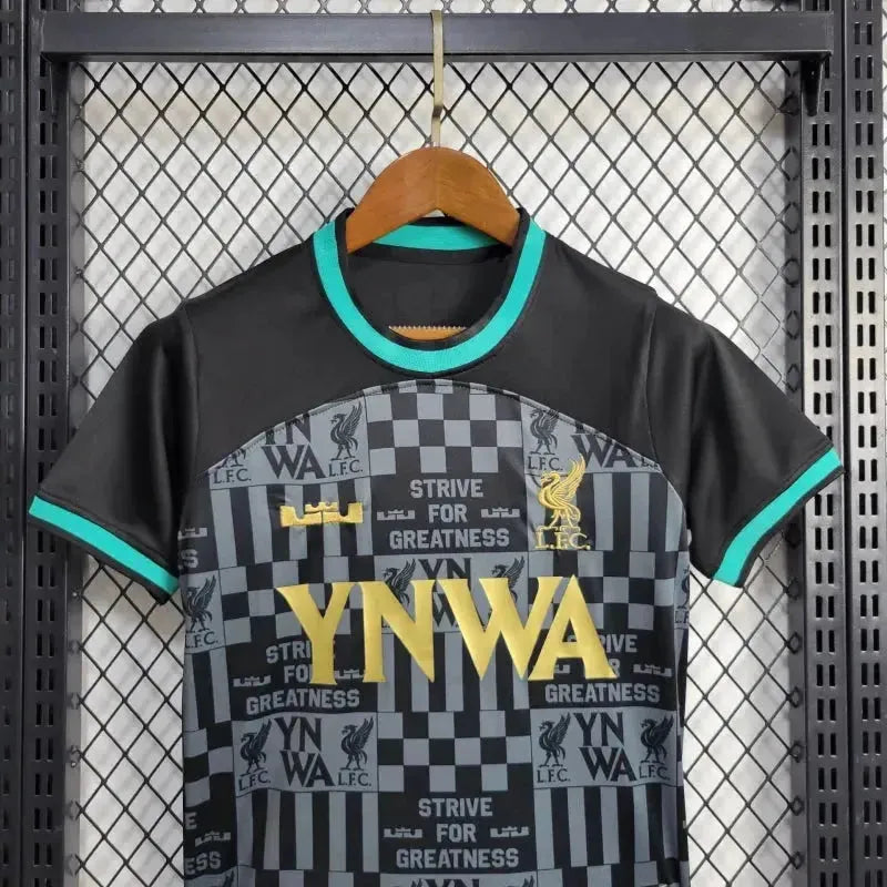 Liverpool x Lebron James 24/25 Kids Fan Shirt Black and Gold