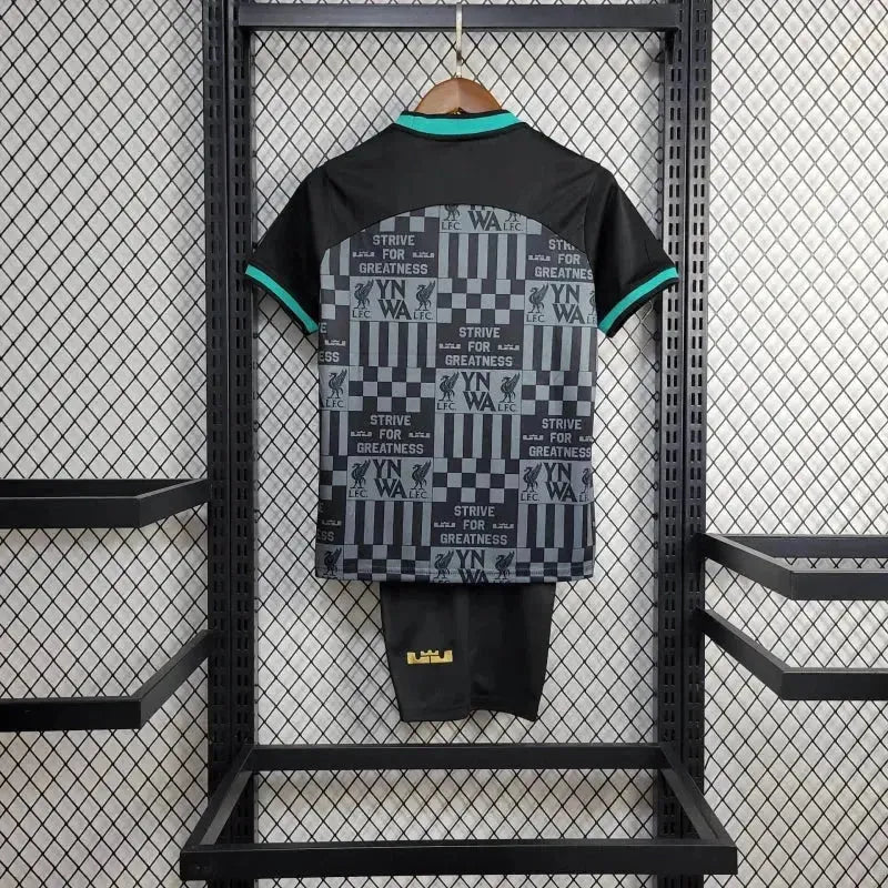 Liverpool x Lebron James 24/25 Kids Fan Shirt Black and Gold