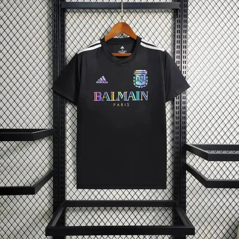 BALMAIN Argentina Fan Shirt - Men's Reflective Black