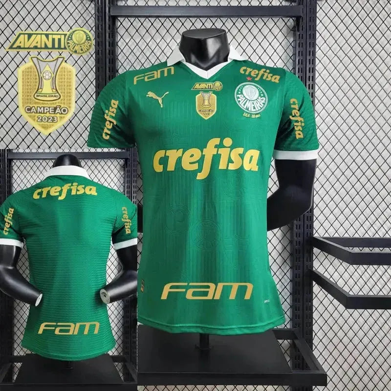 Palmeiras Home Shirt 24/25 - Men's Player Green + Brasileirão and Avanti Patch + Sponsorships