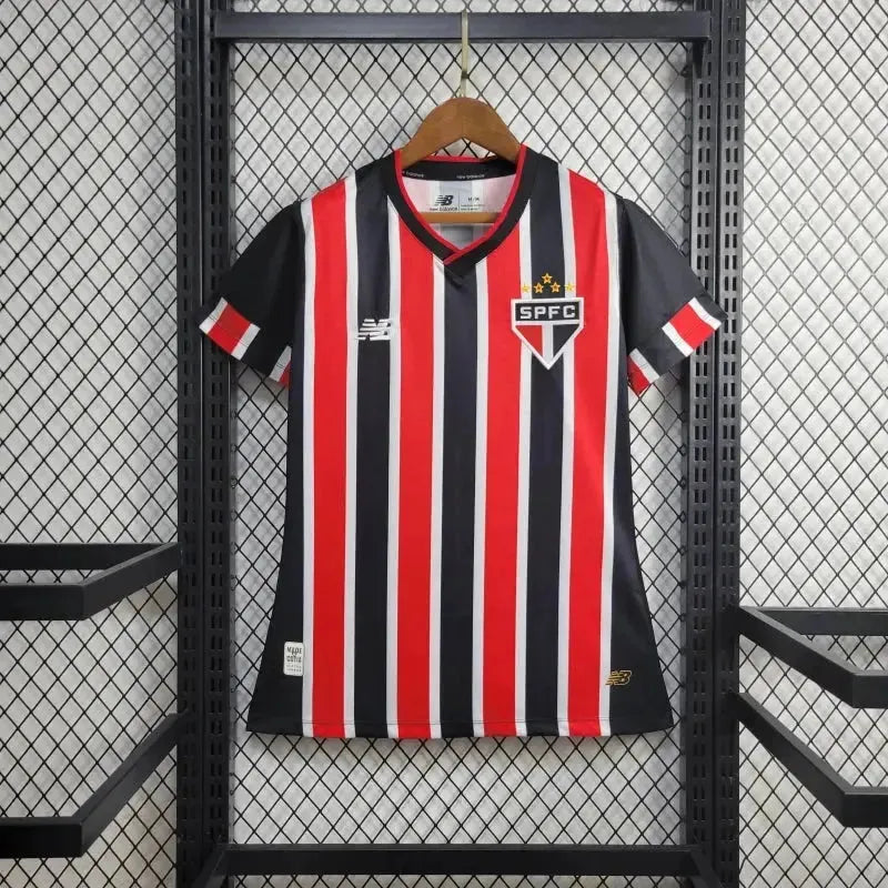 São Paulo Away 24/25 Women's Fan Shirt Red and Black New Balance