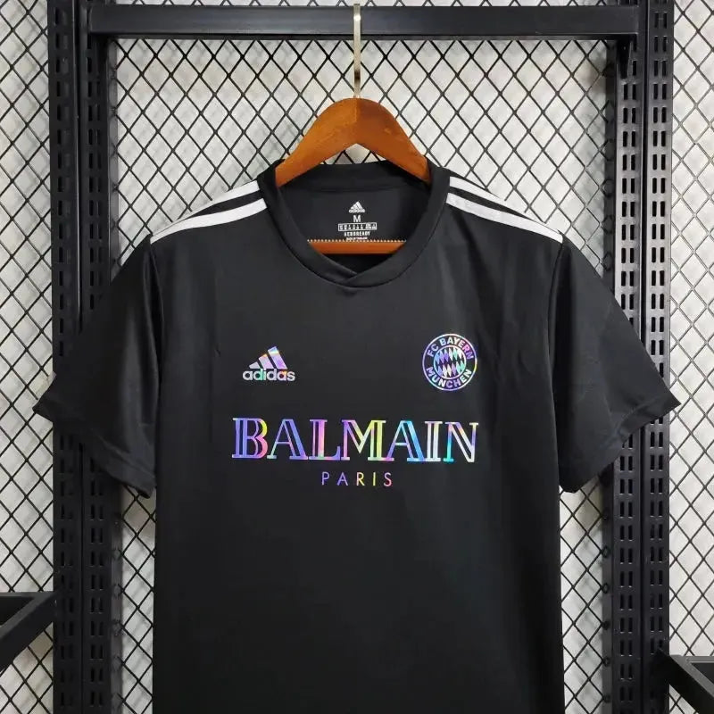 Bayern Munich BALMAIN - Men's Reflective Black Fan Shirt