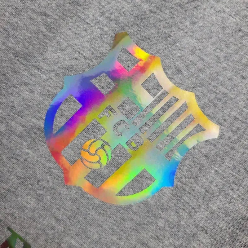 BALMAIN Barcelona Fan Shirt - Grey Reflective Men's Shirt