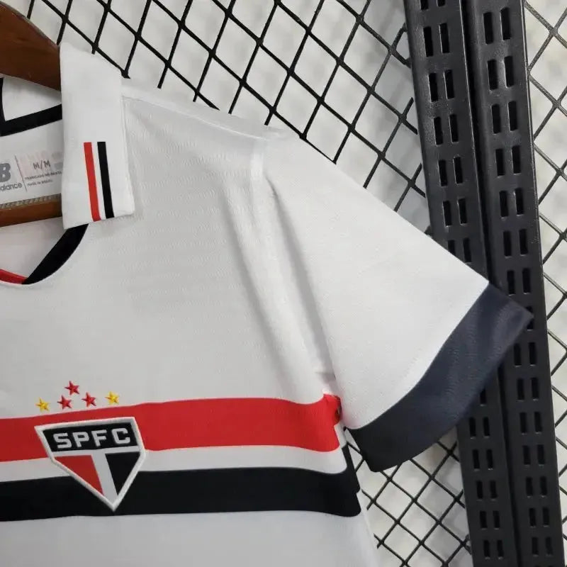 São Paulo Home 24/25 Shirt - Women's New Balance White Fan Shirt + Brazilian Cup Patch