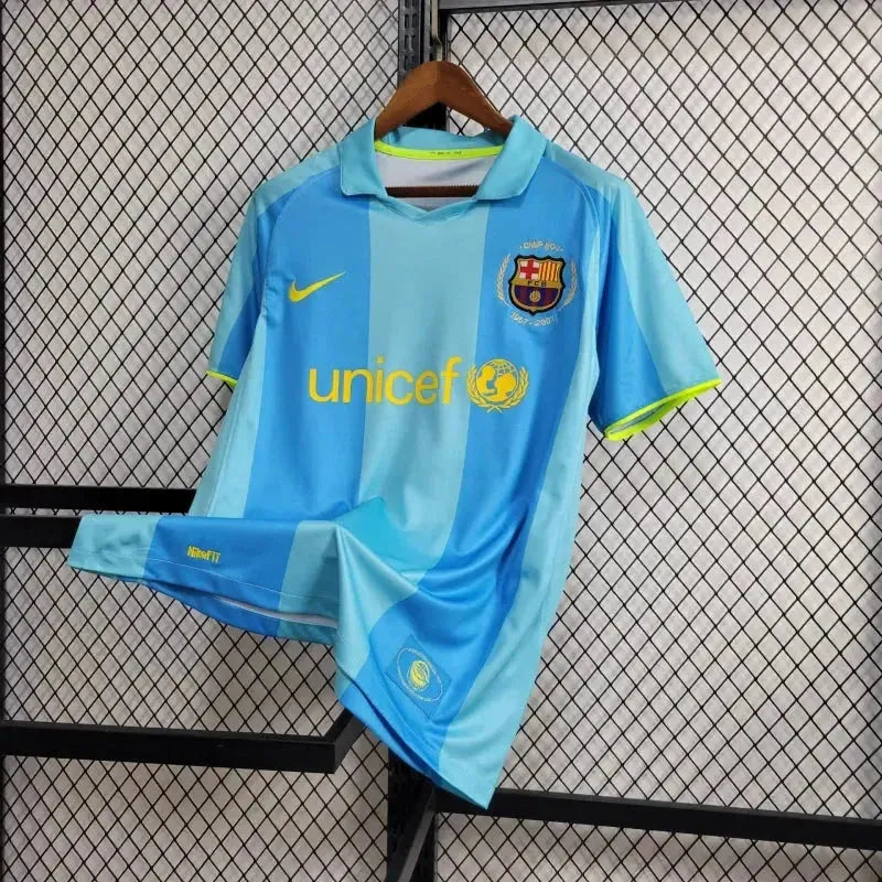 Barcelona Retro Away Shirt 07/08 - Men's Fan Blue