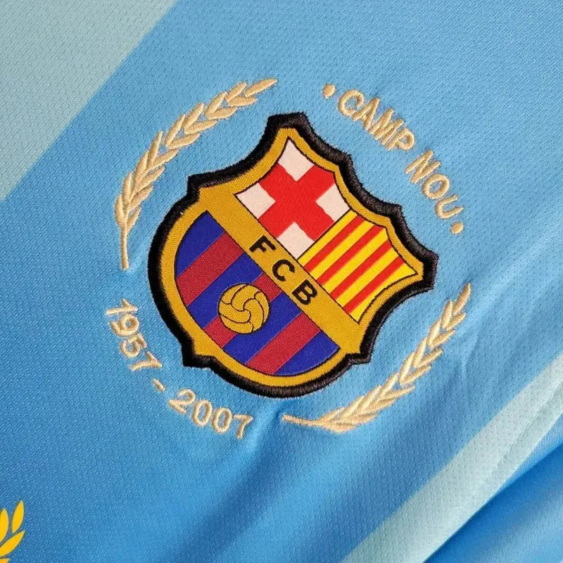 Barcelona Retro Away Shirt 07/08 - Men's Fan Blue
