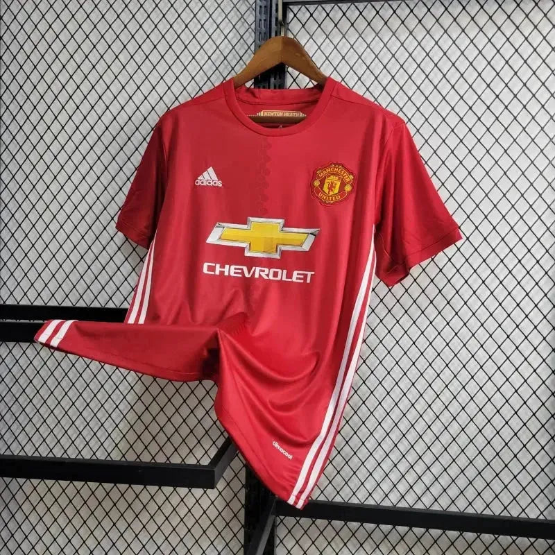 Manchester United Retro Home Shirt 16/17 - Men's Red Chevrolet Fan Shirt