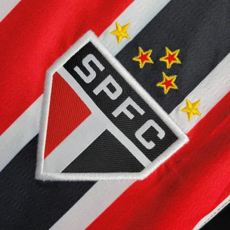 São Paulo Away 24/25 Shirt - Men's New Balance Fan Black and Red + Copa do Brasil Patch + Sponsorships